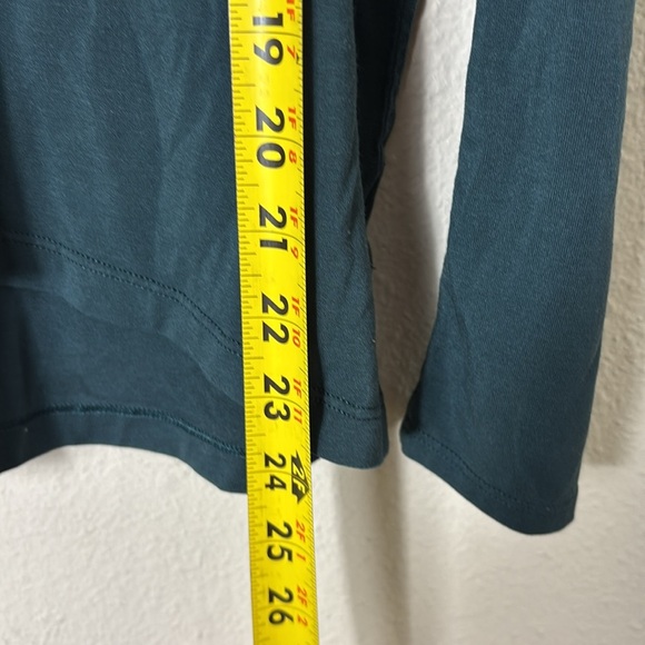Athleta Ease Long Sleeve Top in dark seaweed green (almost black) size M / P - Picture 3 of 6
